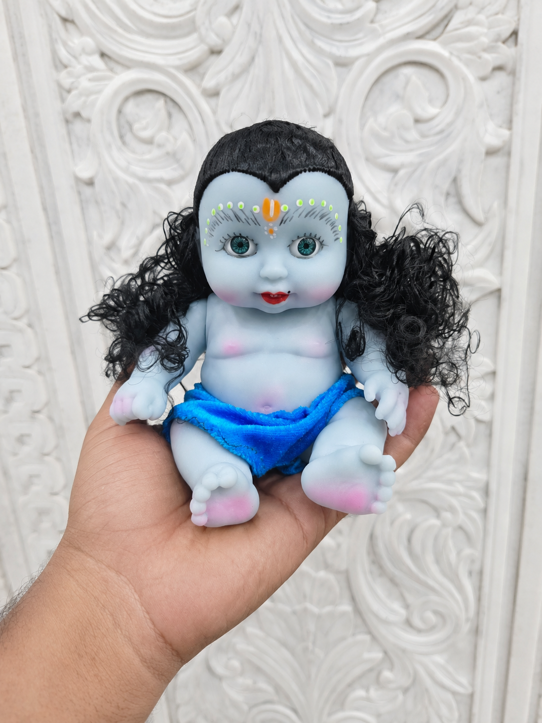 Premium Bala Krishna Kanha Ji Silicone Idol – Small | Blue