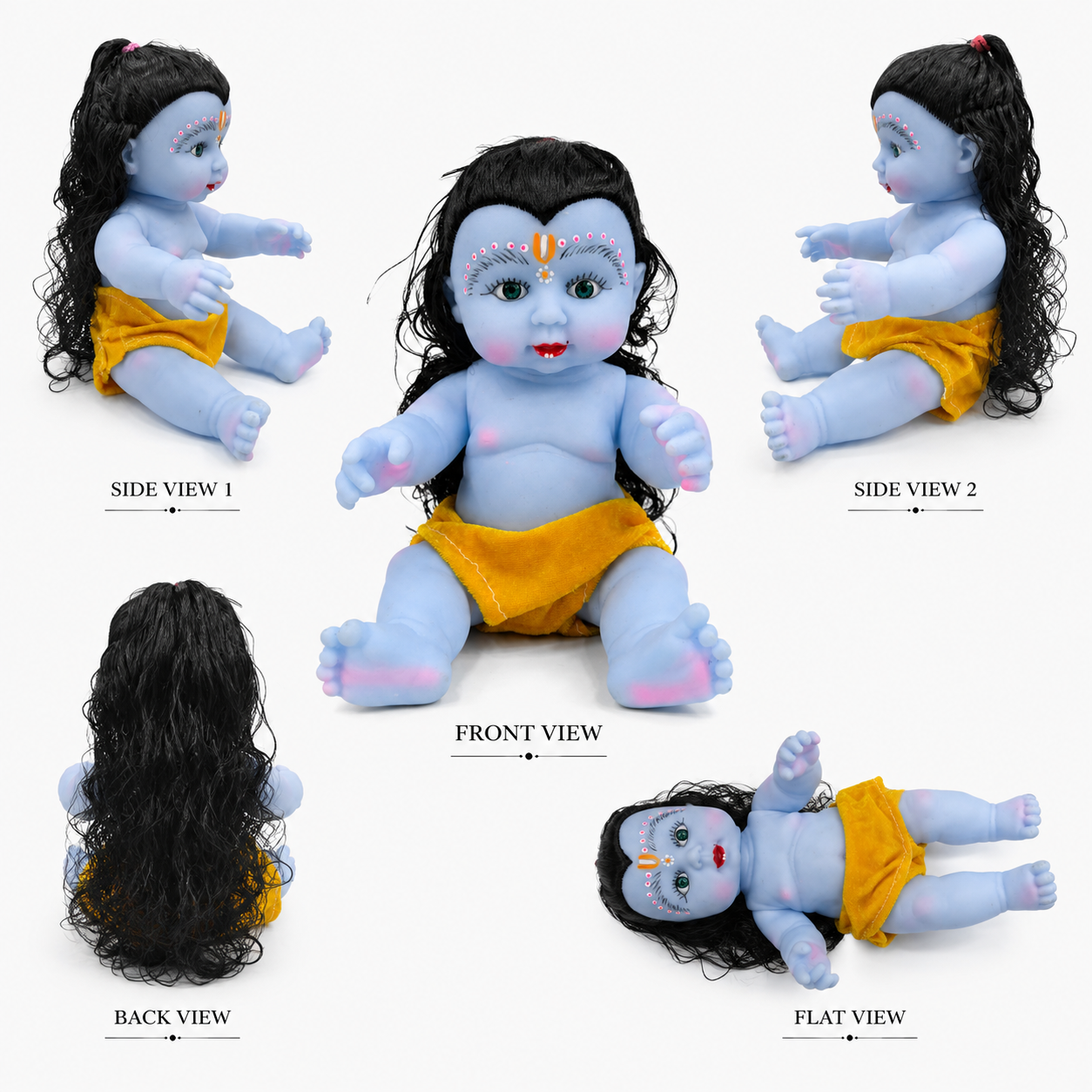 Premium Silicone Bala Krishna Kanha Ji Idol – Medium Size | Baby Krishna Decorative Statue for Home Mandir, Pooja Room & Devotional Décor |Yellow - Image 9