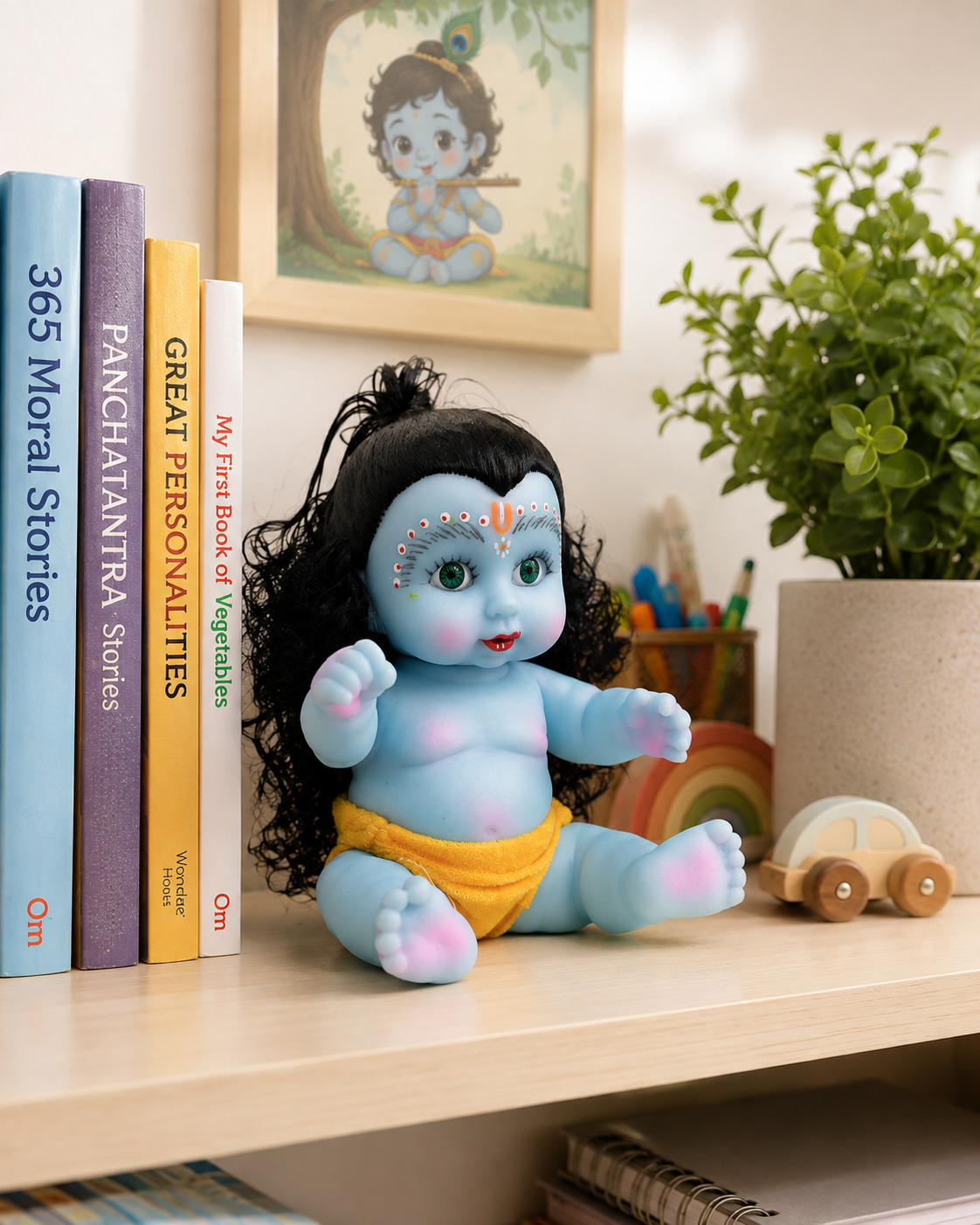 Premium Bala Krishna Kanha Ji Silicone Idol – Small | Yellow| - Image 4