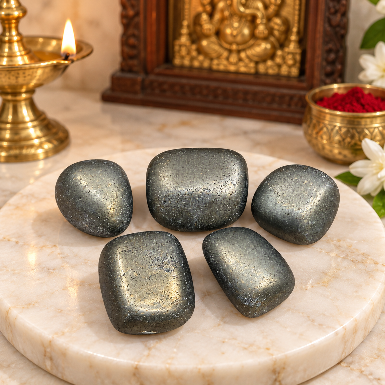 Natural Pyrite Stone – Set of 5 Polished Pieces | Approx. 120 gm - Image 7
