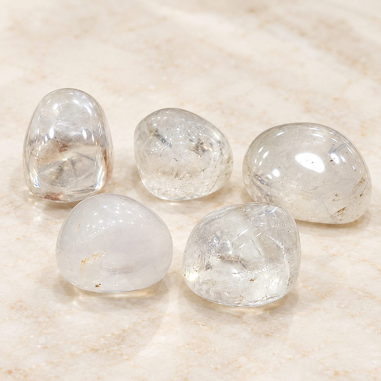 Natural Clear Quartz Stone 5 Piece Set – 60g | Polished Clear Quartz Crystals for Meditation, Spiritual Décor, Crystal Collection & Gifting - Image 3