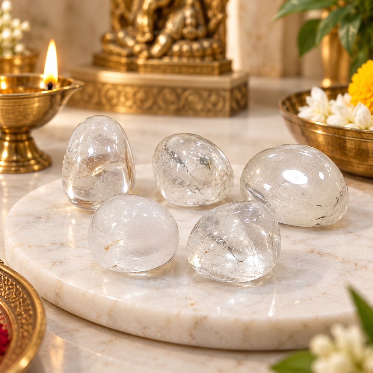 Natural Clear Quartz Stone 5 Piece Set – 60g | Polished Clear Quartz Crystals for Meditation, Spiritual Décor, Crystal Collection & Gifting - Image 5