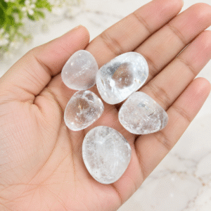 Natural Clear Quartz Stone 5 Piece Set – 60g | Polished Clear Quartz Crystals for Meditation, Spiritual Décor, Crystal Collection & Gifting