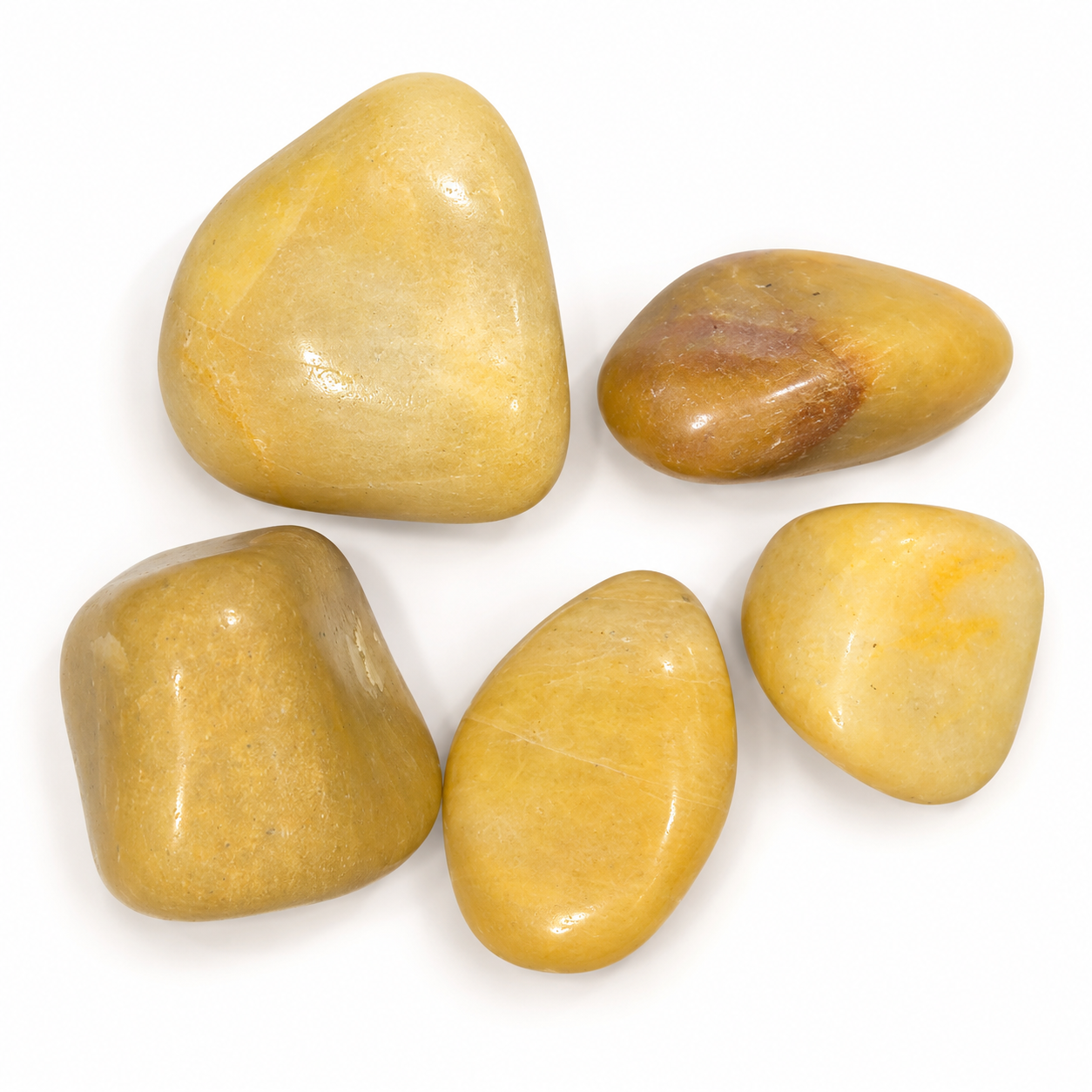 Yellow Jade Stone 5-Piece Set | Natural Polished Yellow Jade Stones | 100 gm Collection | Smooth Tumbled Gemstones for Meditation, Spiritual Decor, Puja & Gifting - Image 8