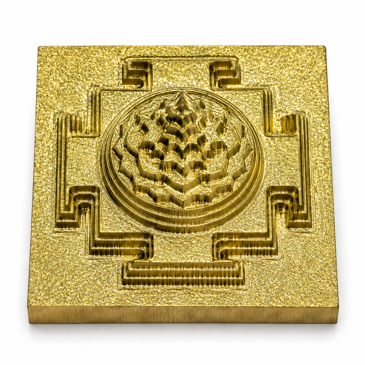 Shri Yantra in Ashtadhatu | 4 × 4 cm Traditional Shri Chakra with Raised Sacred Geometry | 3 cm Height, 100 g | Premium Puja Yantra for Home, Office & Temple - Image 2