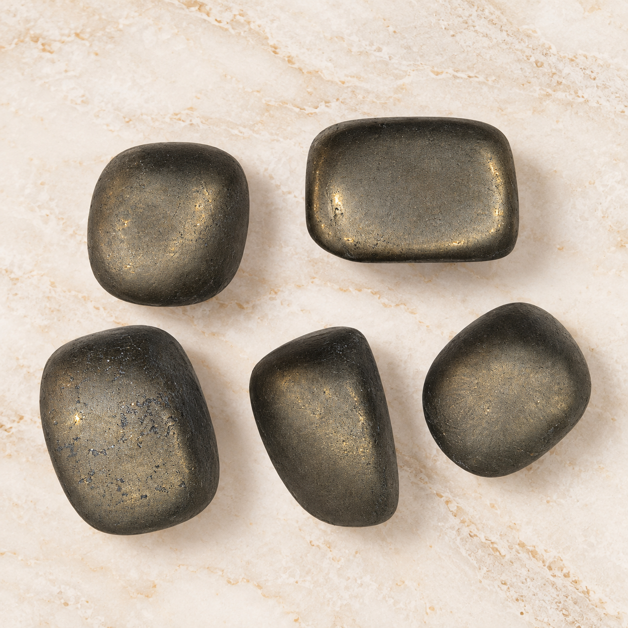 Natural Pyrite Stone – Set of 5 Polished Pieces | Approx. 120 gm - Image 8