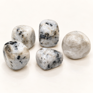 Natural Rainbow Stone 5 Pieces Set – Polished Tumbled Rainbow Stones with Unique White, Grey & Black Natural Patterns, 100 gm