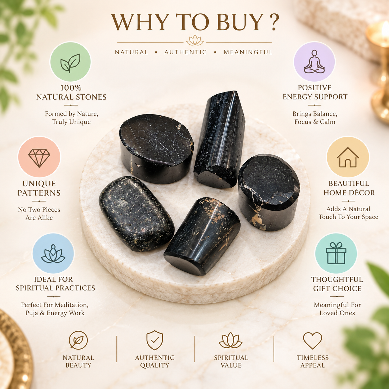 Black Tourmaline Stone – Set of 5 Natural Polished Pieces | 70 gm - Image 8
