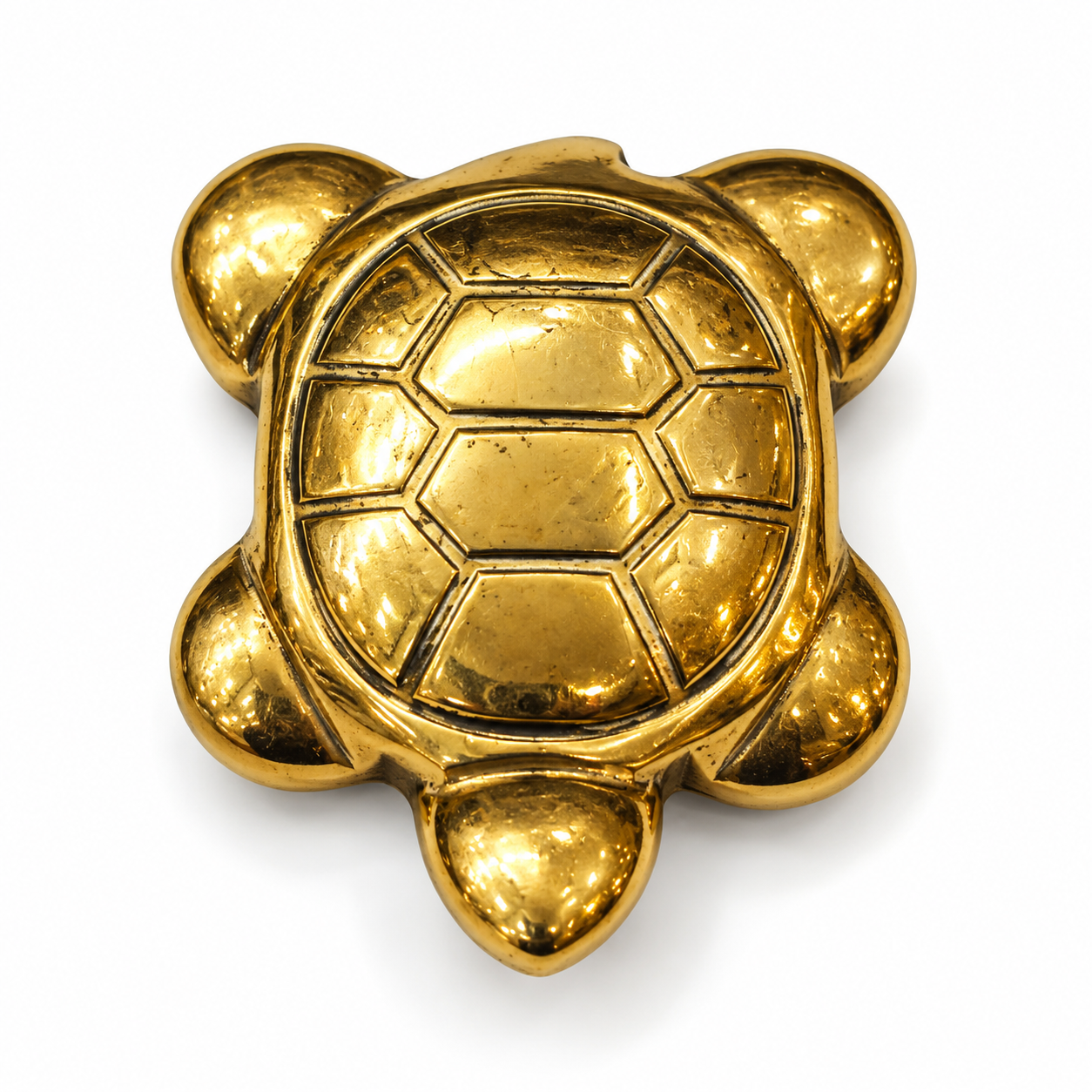 Pyrite Turtle Showpiece | Gold-Tone Feng Shui Turtle Figurine with Detailed Shell Design for Home, Office and Spiritual Décor